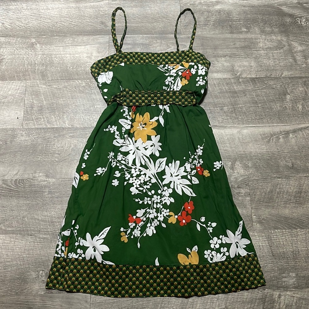 XX3 Beautiful Green Floral Print Dress